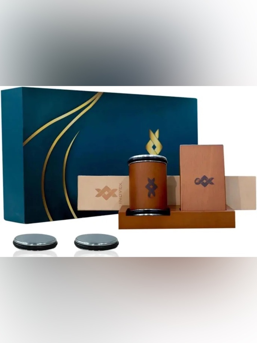 Inovex Luxury Brown Wood Inovex Rolling Knife Sharpener Premium Set